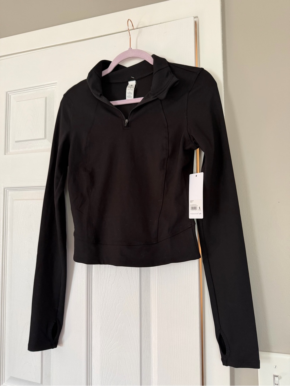 Yogalicious Lux Black Workout Long Sleeve Top New Gym